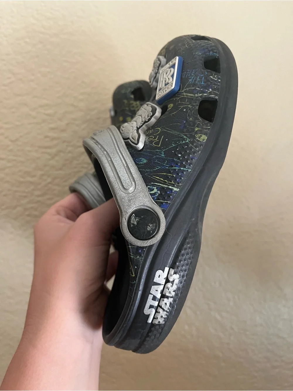 Kids' Black and Silver Star Wars crocs